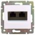 VALENA Розетка компьютерная RJ45 категория 5 2 выхода UTP белая Daccord/Legrand 694292