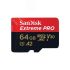 Карта памяти 64GB MicroSD Extreme Pro UHS I, V30, U3, A2, SDXC, 200 МБ/с, Class 10 SanDisk SDSQXCU-064G-GN6MA