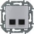 Двойная розетка RJ 45 категория 6 UTP INSPIRIA алюминий Daccord/Legrand 673842