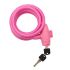 Замок тросовый взломостойкий для велосипедов и колясок с ключом 150 см розовый REXANT 79-0314