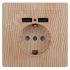 Розетка P+E Schuko со шторками, 16А-250В + 2хUSB 5В-2,1А, IP20, СУ, Plano, ссосна, 1-410-11 ЭРА Б0043252