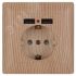 Розетка P+E Schuko со шторками, 16А-250В + 2хUSB, IP20, СУ, Solo, сосна, 4-410-11 ЭРА Б0043409