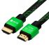 Кабель HDMI 2.0, Ultra HD 19М на 19М, 3 м., AL зеленый нейлон Greenconnect GCR-51487