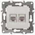 Розетка информационная двойная 2XRJ45, Эра12, слоновая кость, 12-3108-02 ЭРА Б0014730