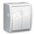 15 Aqua Выключатель двухклавишный IP54 10А 250В винтовой зажим S15A белый Simon 1594398-030