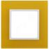 Рамка на 1 пост, стекло, Эра Elegance, жёлтый+бел, 14-5101-21 ЭРА Б0034476