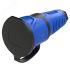 Розетка каб 16A/250V/2P+E/IP54 корпус синий, крышка и маркер черный PCE 2511-bs