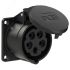 Розетка встраиваемая 16А/400V/3P+N+E/IP44, черная, фланец 70x70 PCE 315-6x