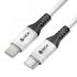 Кабель USB Type C на Lightning, 0.7 м., белый-черный, быстрая зарядка Greenconnect GCR-53185