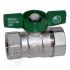 Кран шаровой хромированный R251W Ду 15 1/2' Ру42 ВВ бабочка зеленый Giacomini R251WX023