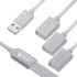 Хаб USB 2.0 на 3 порта, 0.35 м., гибкий, белый Greenconnect GCR-53354