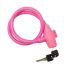 Замок тросовый взломостойкий для велосипедов и колясок с ключом 65 см розовый REXANT 79-0364