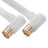 Кабель антенный TV M на TV M, 3 м., угловой, коаксиальный, белый Greenconnect GCR-52334