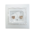 Мира Розетка RJ 45 + RJ 11 белый с вставкой белый Lezard 701-0202-143