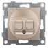 Ugra Розетка телефонная RJ12, двойная, скрытая установка.  шампань GUSI Electric С11Т2-027