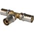 Тройник равнопроходный 16х16х16 для металлопластиковых труб прессовой STOUT SFP-0006-161616