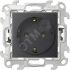Розетка 2К+З без защитных шторок Push&Go, графит Simon 2420434-038