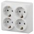 Розетка 4х2P+E Schuko со шторками, 16A-250В, ОУ, Эра Эксперт, белый, 11-2211-01 ЭРА Б0020709