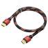 Кабель HDMI 2.0, Ultra HD 19М на 19М, 0.5 м., AL красный капрон Greenconnect GCR-54504