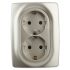 Розетка 2X2P+E Schuko со шторками , 16A-250В, Эра12, шампань, 12-2108-04 ЭРА Б0036445