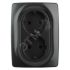 Розетка 2X2P+E Schuko со шторками , 16A-250В, Эра12, антрацит, 12-2108-05 ЭРА Б0036446