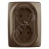 Розетка 2X2P+E Schuko со шторками , 16A-250В, Эра12, бронза, 12-2108-13 ЭРА Б0036449