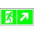 Знак безопасности BL-4020.E37''Напр. к эвакуационному выходу направо вверх'' Белый свет a18225
