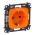 Valena ALLURE Розетка силовая 2К+З 16А 250В со шторками безвинтовые зажимы с лицевой панелью Оранжевая LEGRAND 754981
