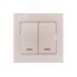 Выключатель RAIN двойной с подсветкой жемчужно-белый перламутр Lezard 703-3030-112