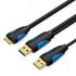 Кабель USB 3.0 AM на micro B, USB 2.0 AM, 1 м. Vention VAS-A62-B100