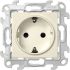 Розетка 2К+З Schuko со штор, слоновая кость Simon 2450432-031