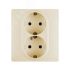 ETIKA Розетка двойная с заземлением со шторками слоновая кость автоматические зажимы LEGRAND 672333