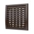 Решетка вентиляционная наружная регулируемая, из ASA пластика 200х200, цвет Коричневый ERA 2020РРПН кор