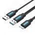 Кабель USB 3.0 AM на micro B, USB 2.0 AM, 1 м. Vention CQPBF