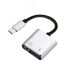 Адаптер-переходник USB 2.0 Type C на аудио CF Jack 3.5 мм, гибкий, черный-серебро Greenconnect GCR-51148
