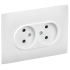 SKANDY Розетка 2-местная без заземления с защитными шторками 10А в сборе SK-R09W арктический белый IEK