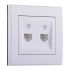 Розетка RAIN телефонная двойная евро белая Lezard 703-0202-138