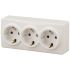 Розетка 3х2P+E Schuko со шторками, 16A-250В, ОУ, Эра Эксперт, сл.кость, 11-2209-02 ЭРА Б0020704