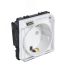 Розетка в рамку с крышкой IP44 белая (47х47мм) Sibling Powersocket-1PW(W)