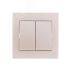 Выключатель RAIN двойной жемчужно-белый перламутр Lezard 703-3030-101
