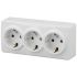 Розетка 3х2P+E Schuko, 16A-250В, ОУ, Эра Эксперт, белый, 11-2208-01 ЭРА Б0020700