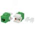 Вставка Keystone Jack RJ-45(8P8C)категория 6a(10G)зеленая Hyperline KJ8-8P8C-C6A-180-GN