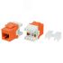 Вставка Keystone Jack RJ-45(8P8C)категория 6a(10G)оранжев Hyperline KJ8-8P8C-C6A-180-OR