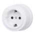 Розетка с заземляющим контактом, пластик, белый Бирони B1-101-21
