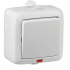 Выключатель одноклавишный наружный с индикацией белый IP44 16А HEGEL ВА16-212