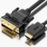 Кабель HDMI 19М на DVI 25М, 0.5 м., черный, позолоченные контакты Greenconnect GCR-HD2DVI1-0.5m