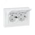 Минск Розетка 2-местная СП с/з с крышкой 16А белаяс защ. штор. IP44 EKF ERR16-129-200-44