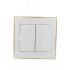 Выключатель RAIN двойной белый с боковой вставкой золото Lezard 703-0226-101
