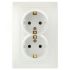Розетка Intro Plano 1-205-06 с заз двойная 2X2P+E ЭРА Б0053920
