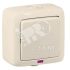 Выключатель одноклавишный наружный с индикацией слоновая кость IP44 10А HEGEL ВА10-212-01